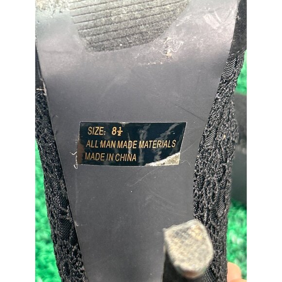 Quipid Black Lace Platform Booties 8.5 Whimsigoth Goth Gothic Witchy Lace - Picture 8 of 9